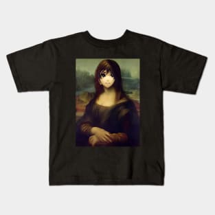 Beaux Animes Art ...The Mona Lisa (La Gioconda) - Leonardo da Vinci re-imagined as an anime. Kids T-Shirt